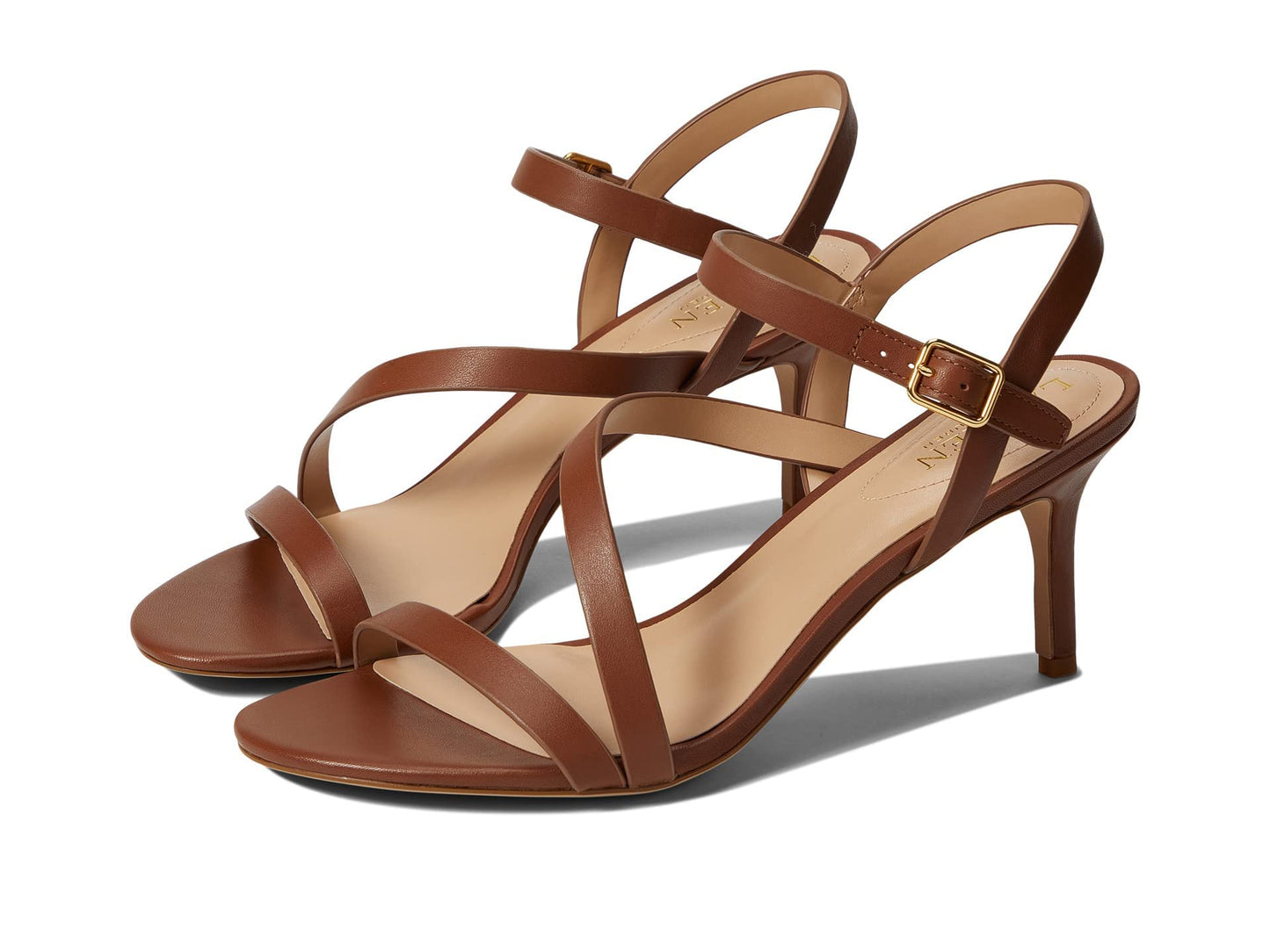 Lauren Ralph Lauren Womens Landyn Nappa Leather Sandal Deep Saddle Tan 9 B - Medium