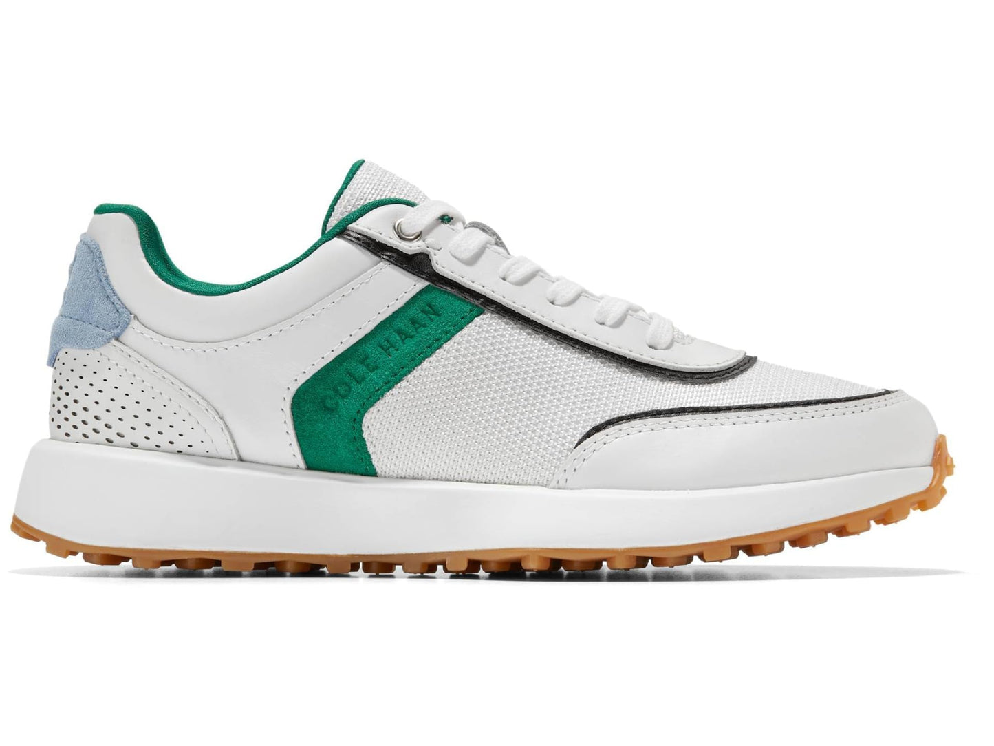 Cole Haan Women's Grandpro Wellesley Runner Sneaker, Optic White/Green Jacket/Black/Vista Blue, 7.5