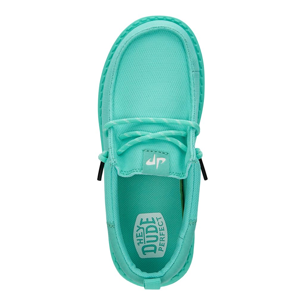 HEYDUDE Dude Perfect X Wally Funk Y Green Teal Size J6 | Kids Shoes | Kids Slip-on Loafers | Comfortable & Light-Weight