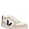 VEJA Men's V-10 Sneaker, Extra White/Black/Sahara, 6