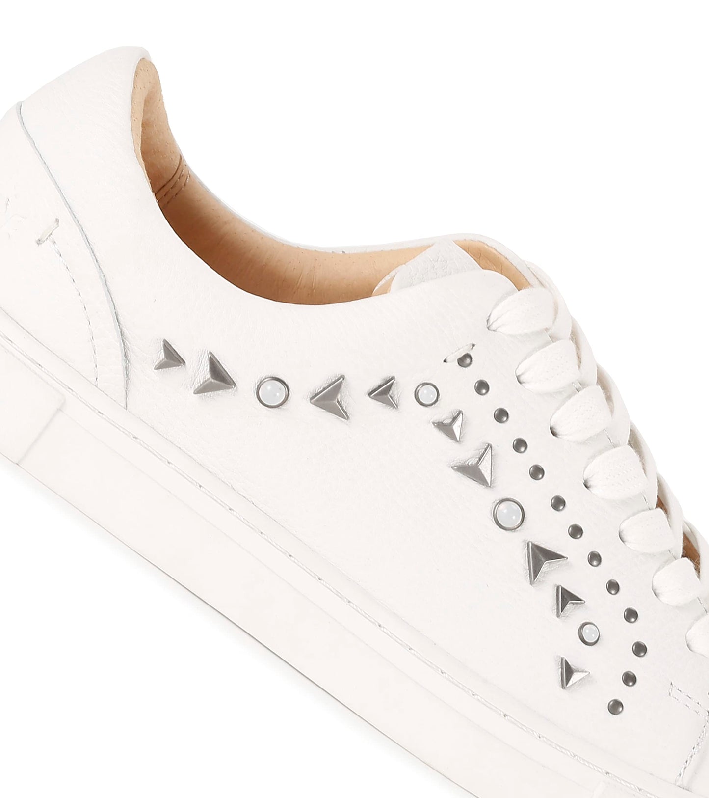 Frye Women's Ivy Studded Low Lace Sneaker, White - 8.5M