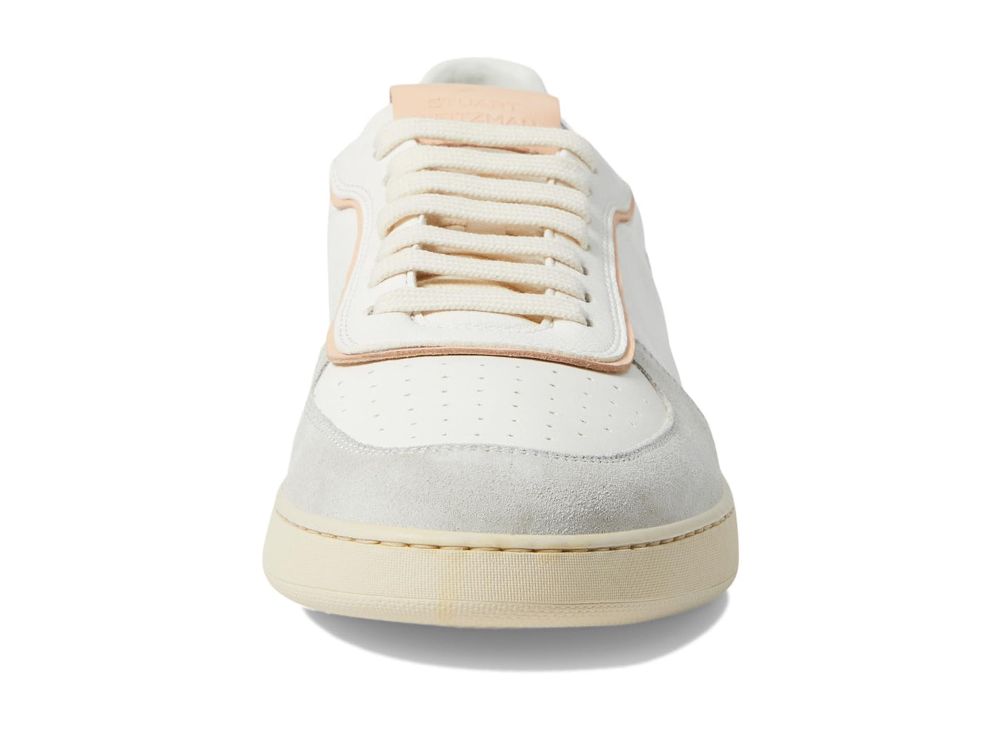 Stuart Weitzman Women's Derby Sneaker, Light Grey/White/Pink, 9