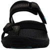 Skechers womens Reggae - Seize the Day - Toe Thong Sandal, Black/Aqua, 7 M US