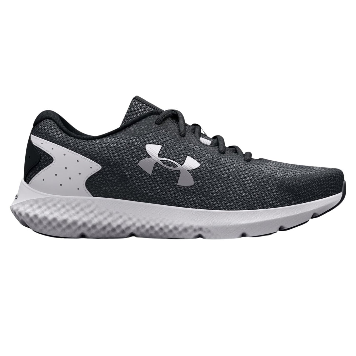 Under Armour Women's Charged Rogue 3 Knit, (001) Black/White/Iridescent, 10, US