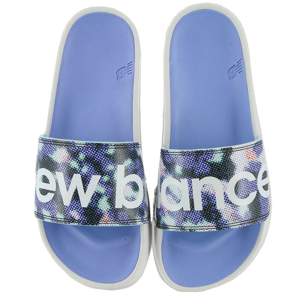 New Balance Women's 200 V1 Slide Sandal, White/Vibrant Violet/Surf, 8 Medium US