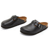 Birkenstock Unisex Boston Soft Footbed, Black Amalfi Leather, 38 M EU