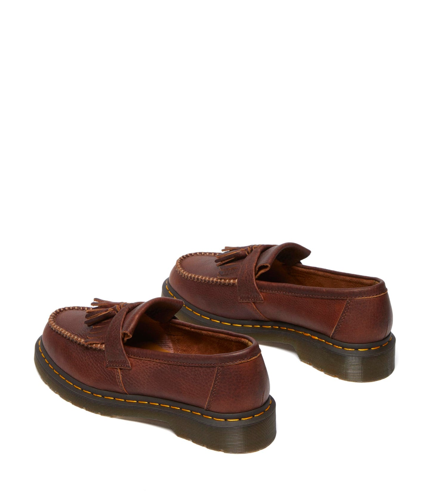 Dr. Martens, Unisex, Adrian Yellow Stitch Leather Loafers, Cashew, Mens 5, Womens 6, Medium