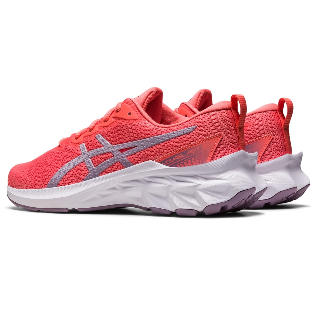 ASICS Kid's NOVABLAST 2 Grade School Running Shoes, 7, Papaya/Dusk Violet