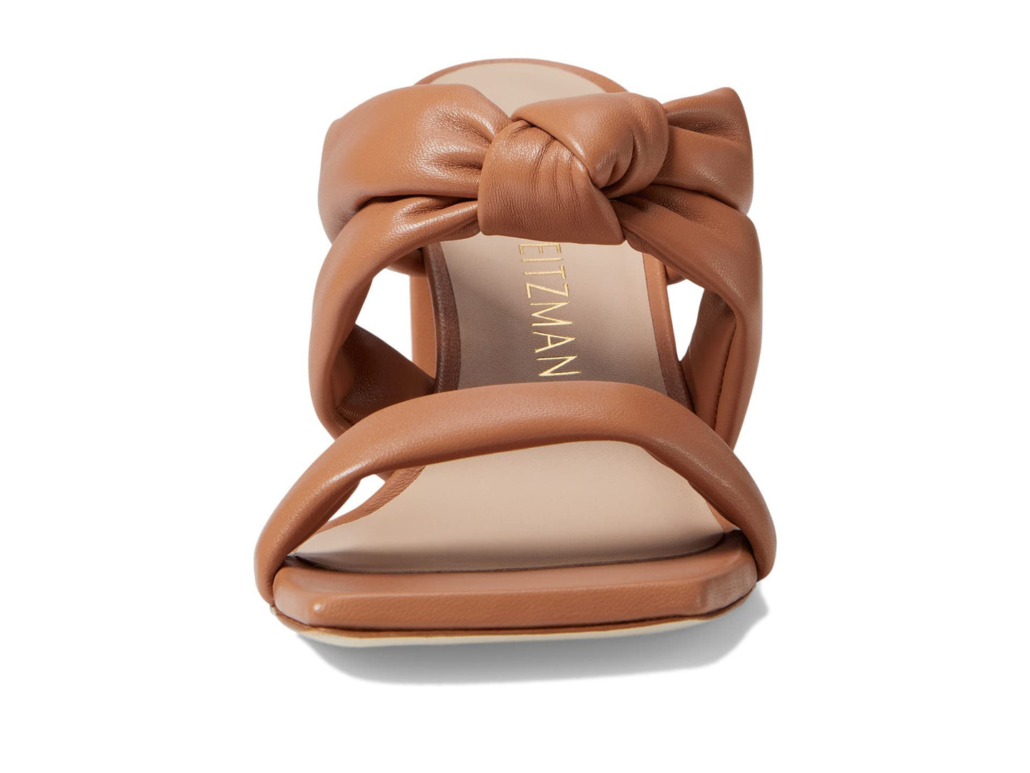 Stuart Weitzman Playa 75 Knot Block Slide Tan 8.5 B