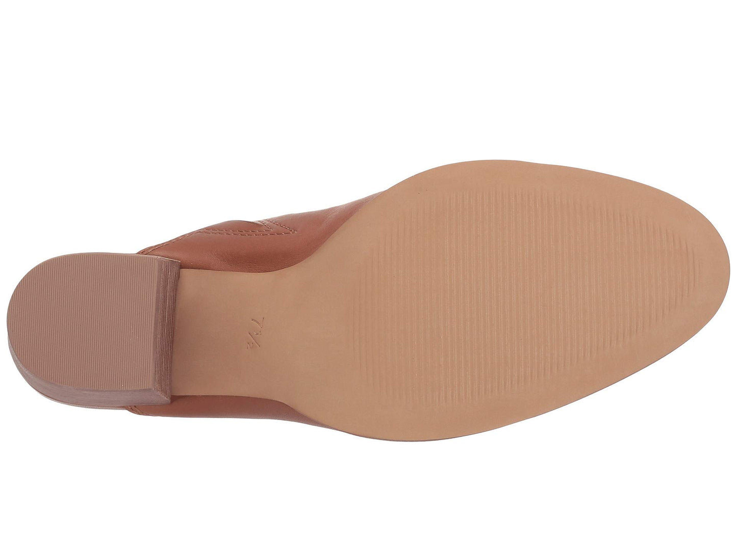 Madewell Harper Mule for Women - Leather Upper, Stacked Block Heel, and Cushioned Footbed Footwear - English Saddle 8.5 M