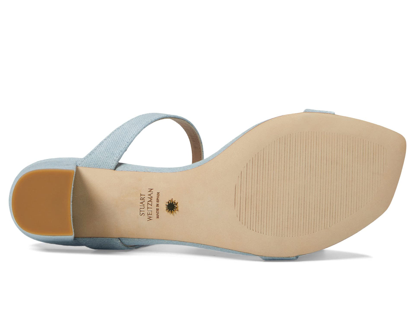 Stuart Weitzman Aleena 50 Block Slide Heels for Women - Leather Upper and Lining, Sleek Straps Design, and Rubber Outsole Light 8 B