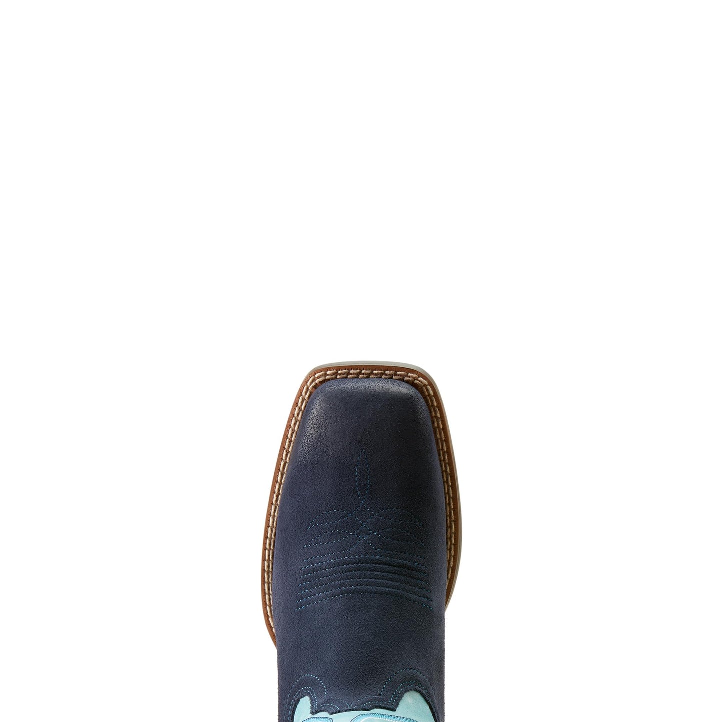 ARIAT Women's Round Up Ruidoso Western Boot, Coastal Blue/Midnight In Marfa Roughout, 11