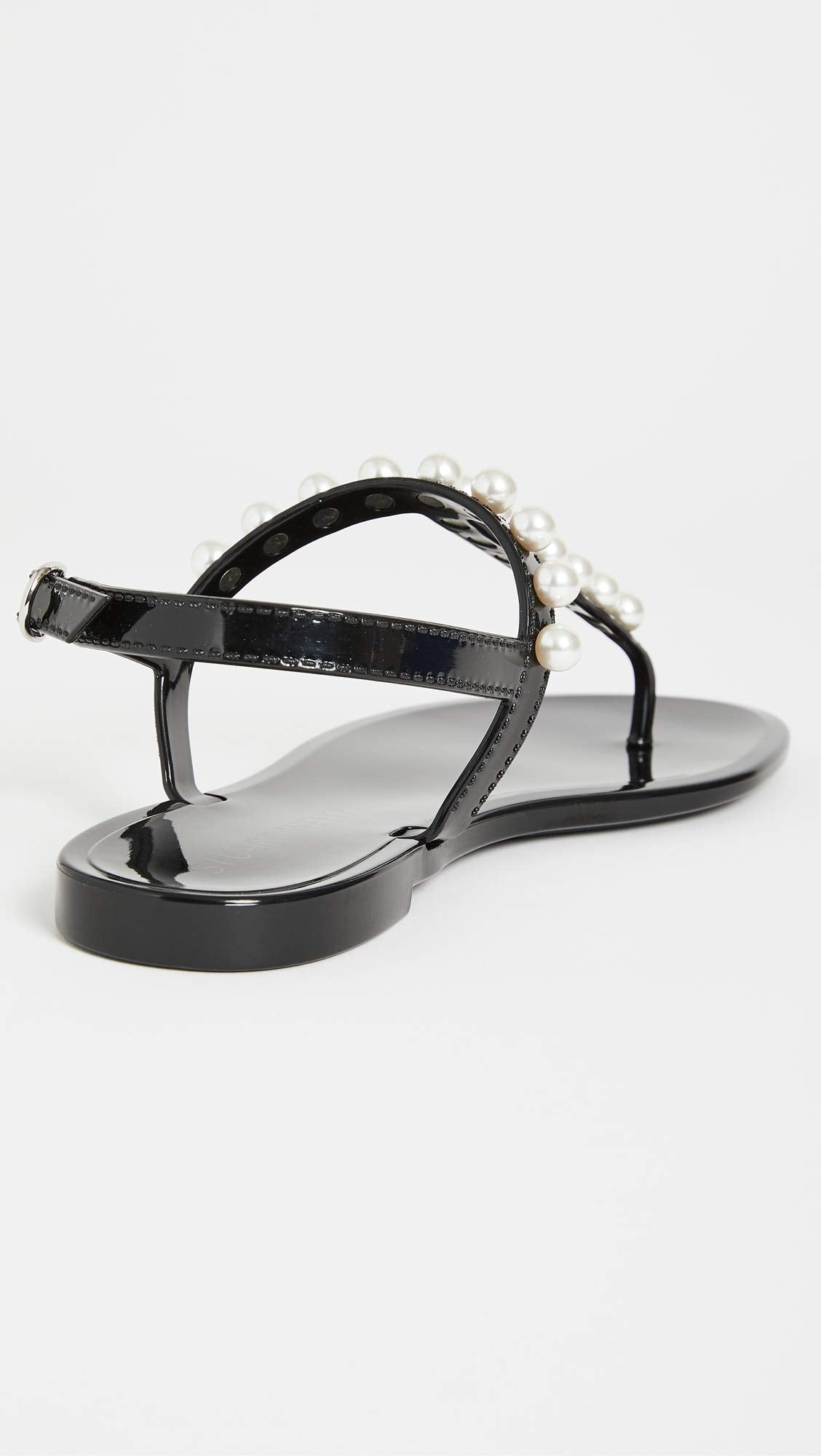 Stuart Weitzman Women's Goldie Jelly Sandals, Black, 5 Medium US