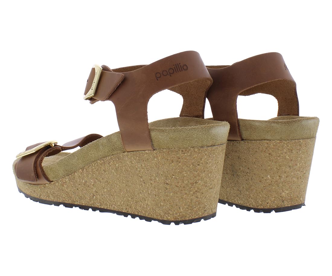 Birkenstock Women's Soley Ring-Buckle Oiled Leather in Cognac