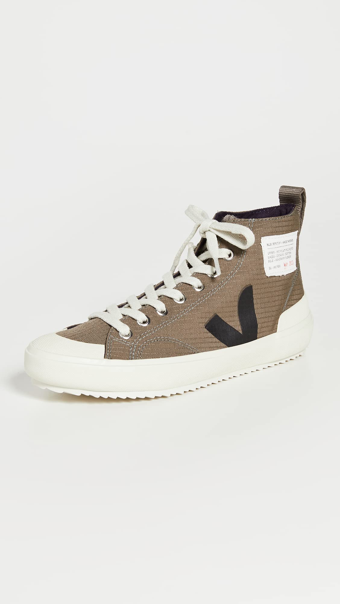 Veja Women's Nova High Sneakers, Kaki/Black, 5 Medium US