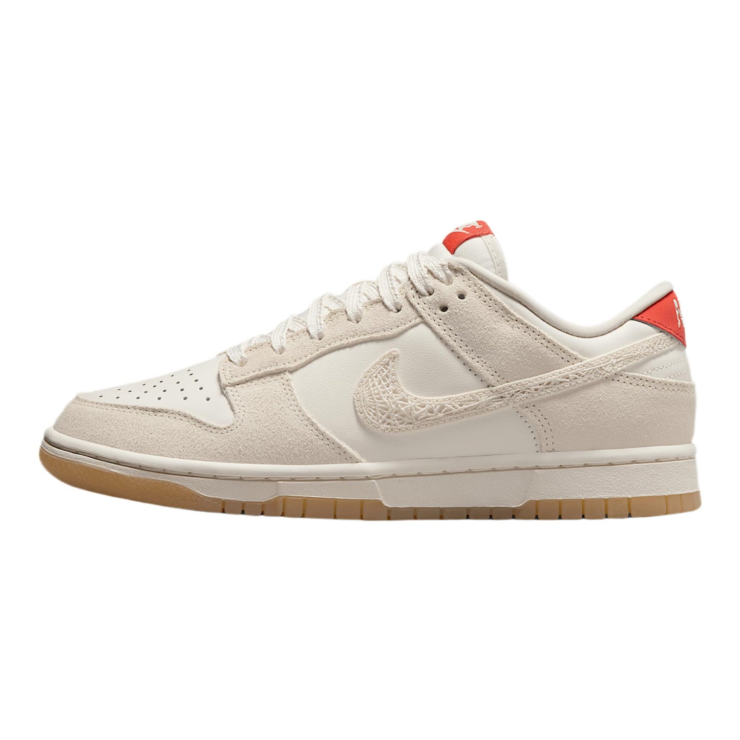 Nike Dunk Low Women's Shoes (HV5231-133, Sail/Picante Red/Flax/Pale Ivory) Size 9.5