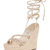 SCHUTZ Women's Jhessy Wedge, Platina, Metallic, Gold, Tan, 7.5 Medium US