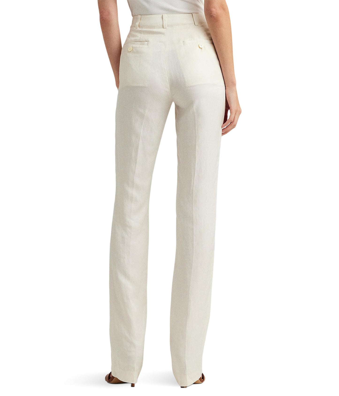 Lauren Ralph Lauren Women's Linen-Blend Twill Pants Mascarpone Cream 16