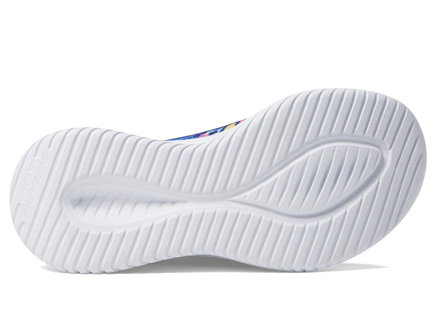 Skechers Kids Girls Ultra Flex 3.0 - Safari Shine Sneaker, Navy/Multi, 3