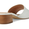 Cole Haan Calli Single Band Block Heel Sandals 40 mm - Leather Upper - Man-Made Lining Insole & Outsole Egret Leather 7.5 B - Medium