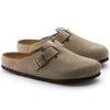 The Birkenstock Boston in the classic taupe suede.