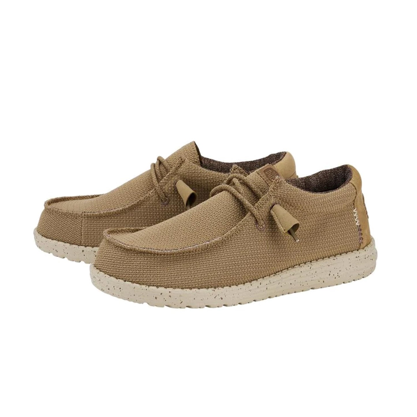 HEYDUDE Boy's Wally Youth Sport Mesh Tan Size 4 | Boy's Shoes | Boy's Slip-on Loafers | Comfortable & Light-Weight