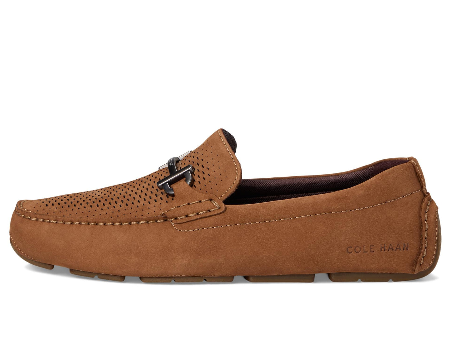 Cole Haan Men's Grand Laser Bit Drivers, Golden Toffee Nubuck/Gum, 12-M US