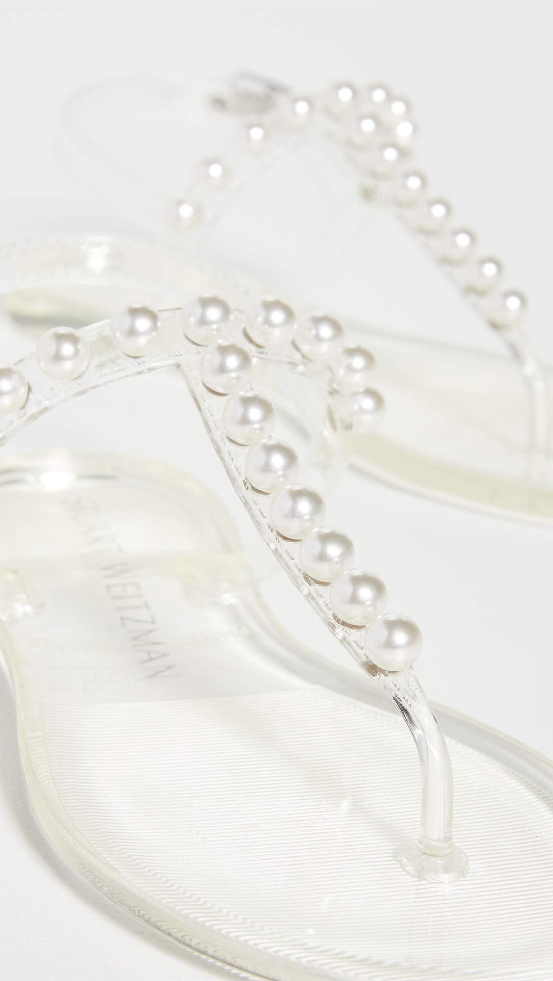 Stuart Weitzman Women's Goldie Jelly Sandals, Clear, 10 Medium US