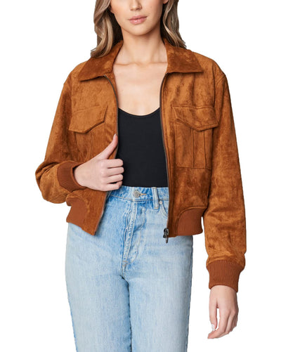 [BLANKNYC] Womens Luxury Clothing Bomber Jacket, Comfortable Coat, Stylish Windbreaker, Take Flight, Small