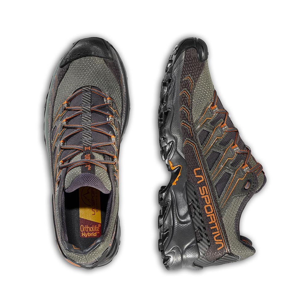 La Sportiva Mens Ultra Raptor II Hiking/Trail Running Shoes, Carbon/Hawaiian Sun, 15.5