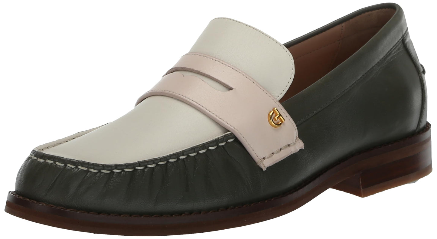 Cole Haan Lux Pinch Penny Loafer Tea Leaf/Egret/Rosewater Leather 8.5 B (M)