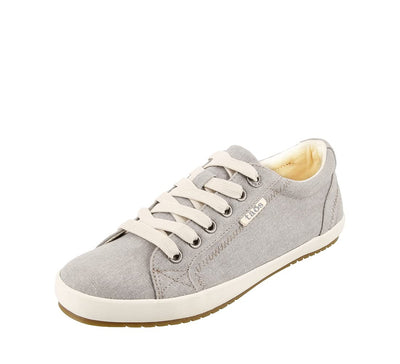 Taos Star Women's Sneaker - Iconic Style with Canvas Design for Everyday Adventures - Custom Fit Lacing and Removable Footbed with Arch Support for All Day Comfort Grey Wash Canvas 6.5 W US