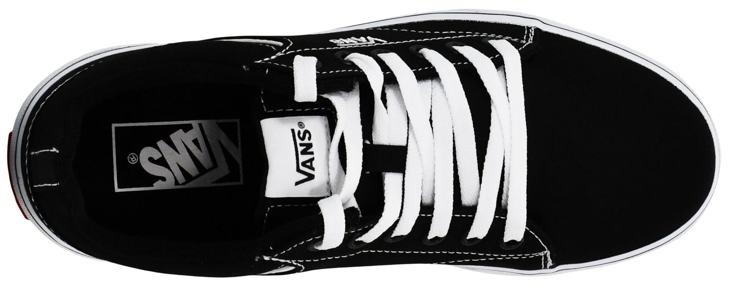 Vans Women's Seldan Platform Sneaker, Canvas Black/White, 8 M US
