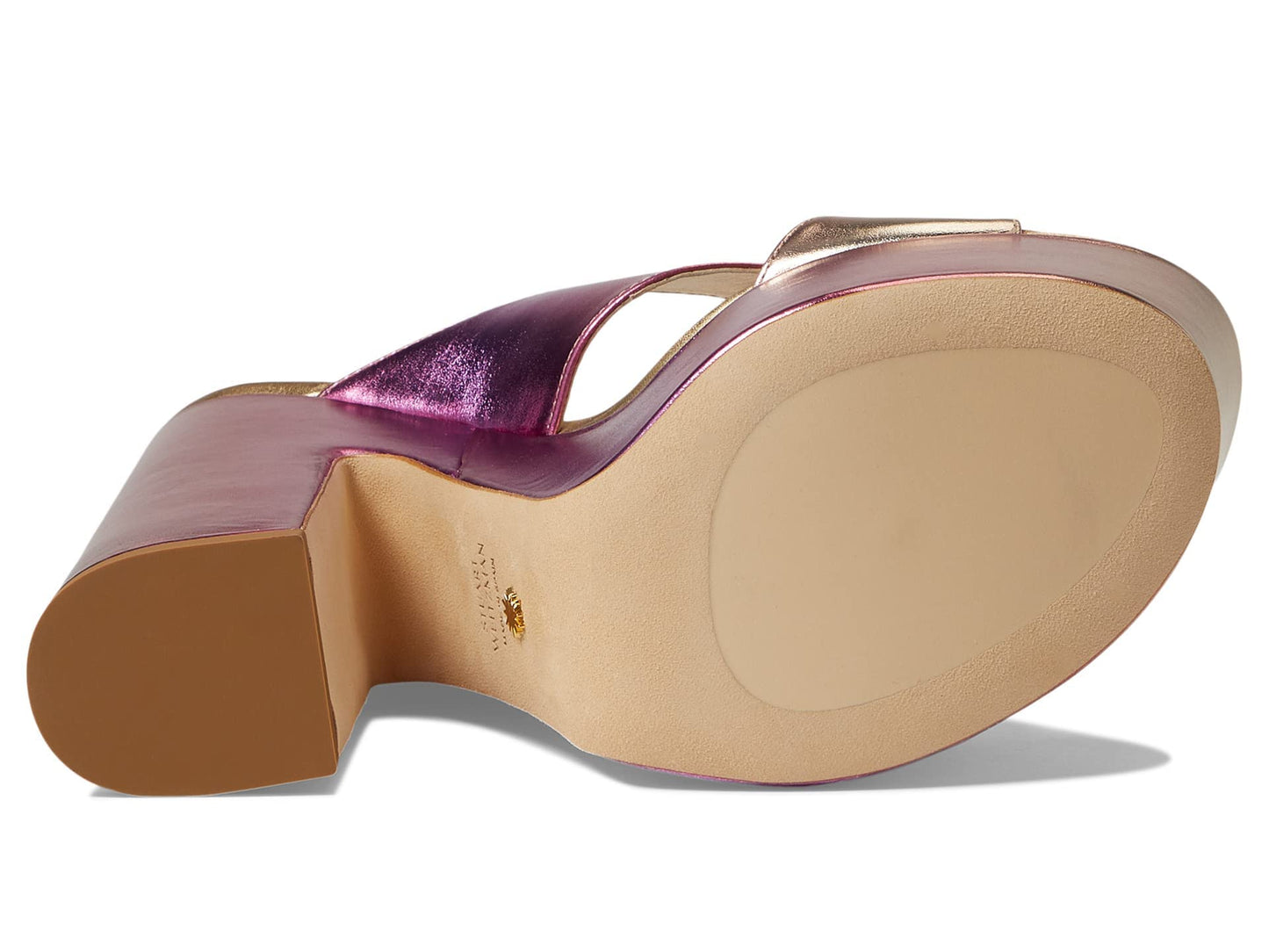 Stuart Weitzman Miami Sohigh 145 Platform Slide Hot Pink Multi 7.5 B