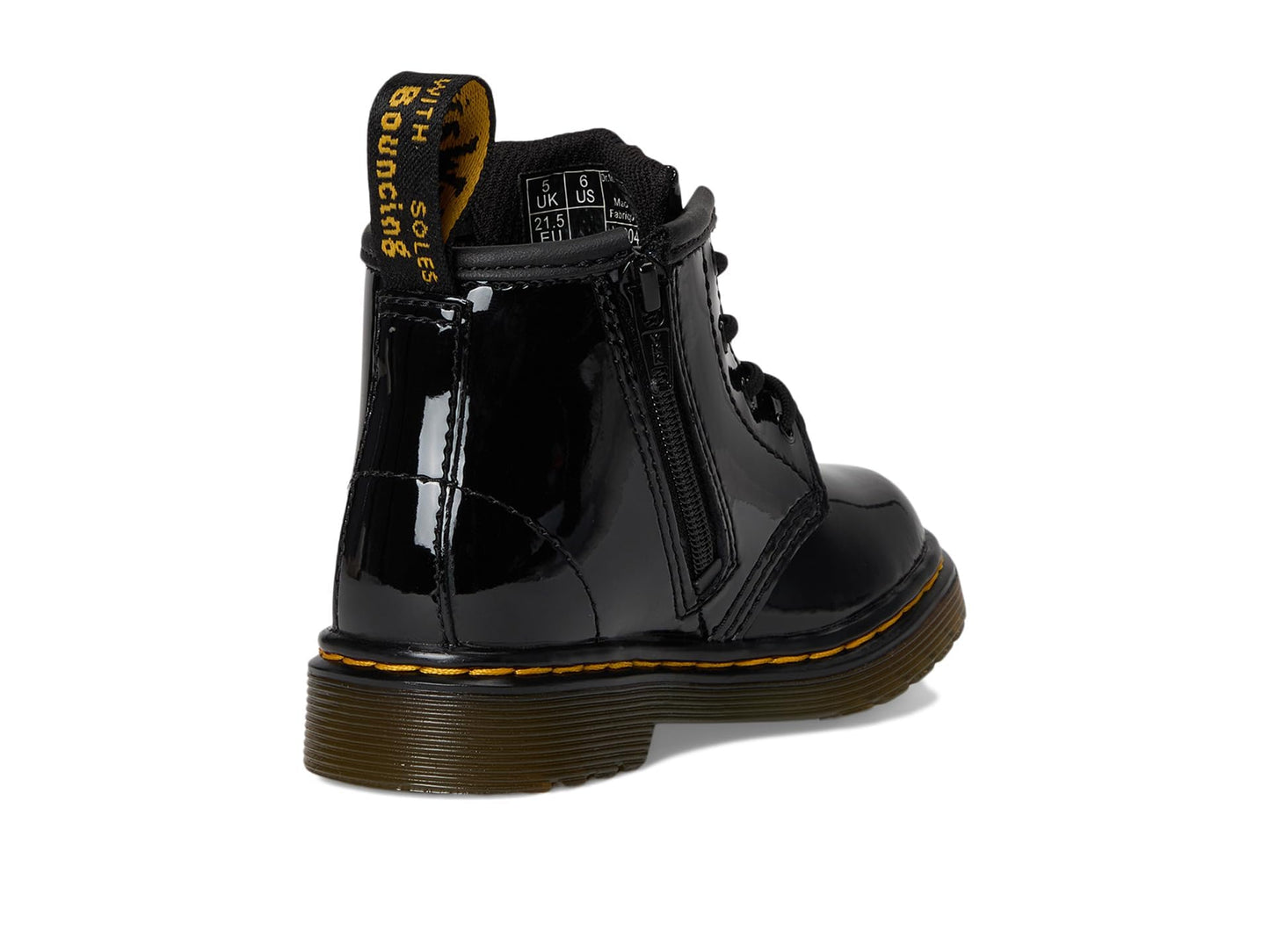Dr. Martens Girls 1460 Lamper Boot, Black Patent, 4 Little Kid