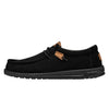 HEYDUDE Men's Wally Corduroy Slip On Loafer, Black Size 7 | Lightweight Flex & Fold Outsole with Elastic Lace