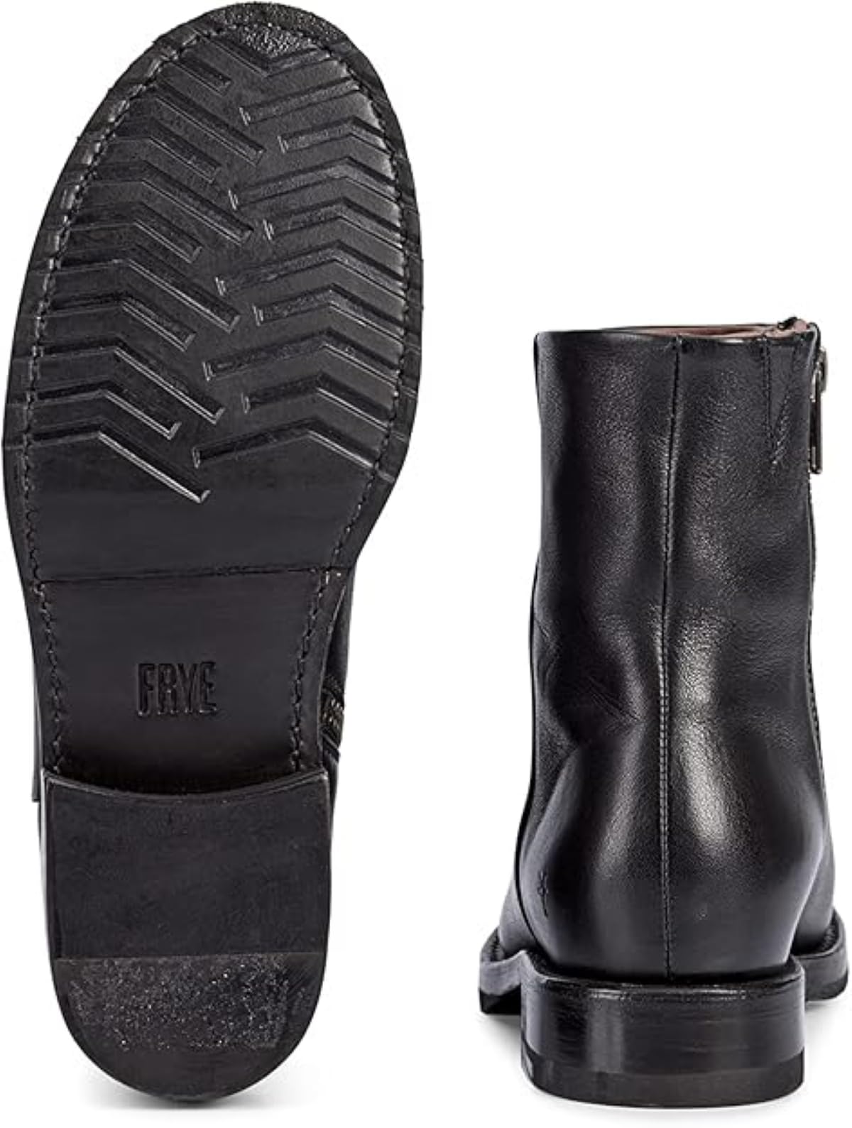 Frye Veronica Inside Zip Booties for Women - Premium Leather, Goodyear Welt, Leather Lining, Rubber Sole - 6' Shaft Height, Black (Pallio) - 7 M