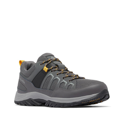 Columbia Mens Granite Trail, Dark Grey/Golden Yellow, 8 Wide