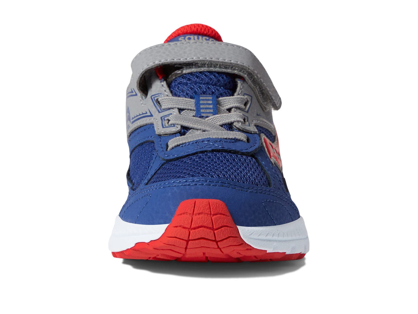 Saucony Cohesion 14 Alternative Closure Running Shoe, NAVY/RED, 5 Wide US Unisex Big_Kid