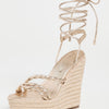 SCHUTZ Women's Jhessy Wedge, Platina, Metallic, Gold, Tan, 7.5 Medium US