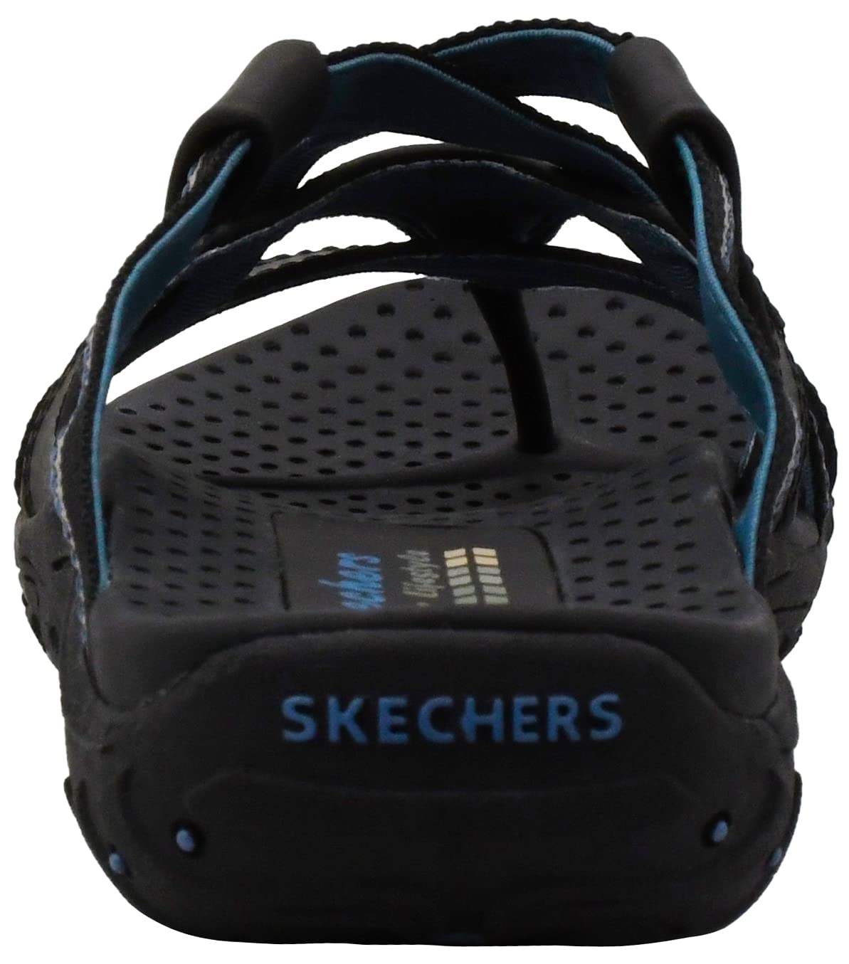 Skechers Women's Reggae-Soundstage Thong Sandal,Black,8 M US