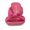 Stuart Weitzman Playa 75 Knot Sandal for Women - Sculptural Heel, Voluminous Knotted Detail, and Lacquered Nappa Leather Footwear Hot Pink 9 M