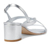 Stuart Weitzman Women's Oasis 50 Block Sandal Pump, Silver, 7.5