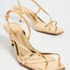 SCHUTZ Women's Heloise Sandals, Ouro Claro Orch, Gold, Metallic, 9 Medium US