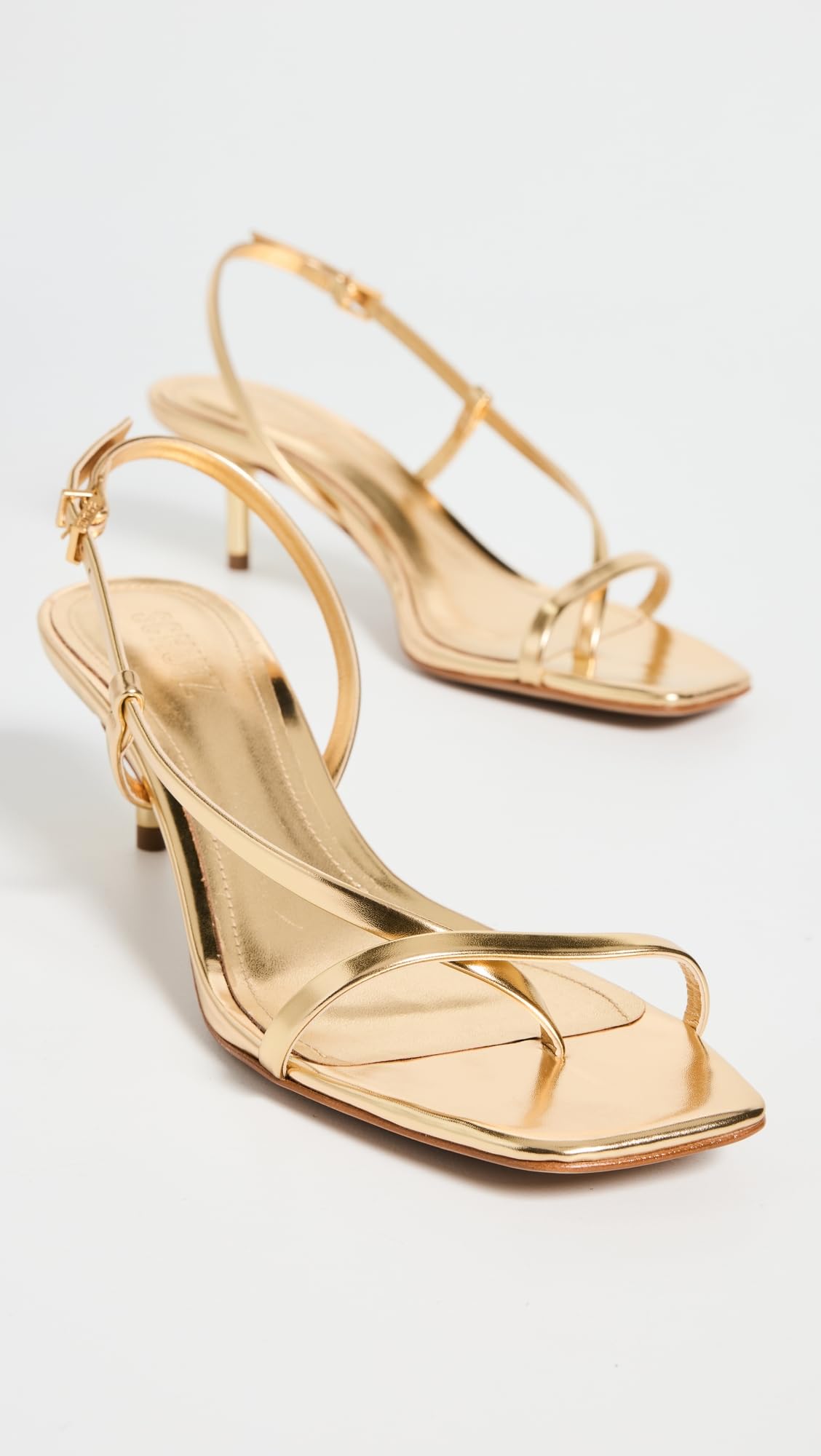 SCHUTZ Women's Heloise Sandals, Ouro Claro Orch, Gold, Metallic, 9 Medium US