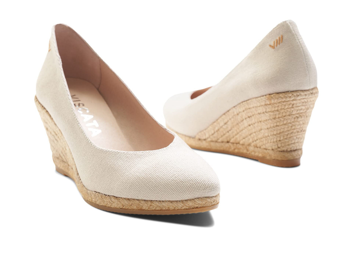 VISCATA Roses Wedges Beige Canvas EU 38 (US Women's 7) M