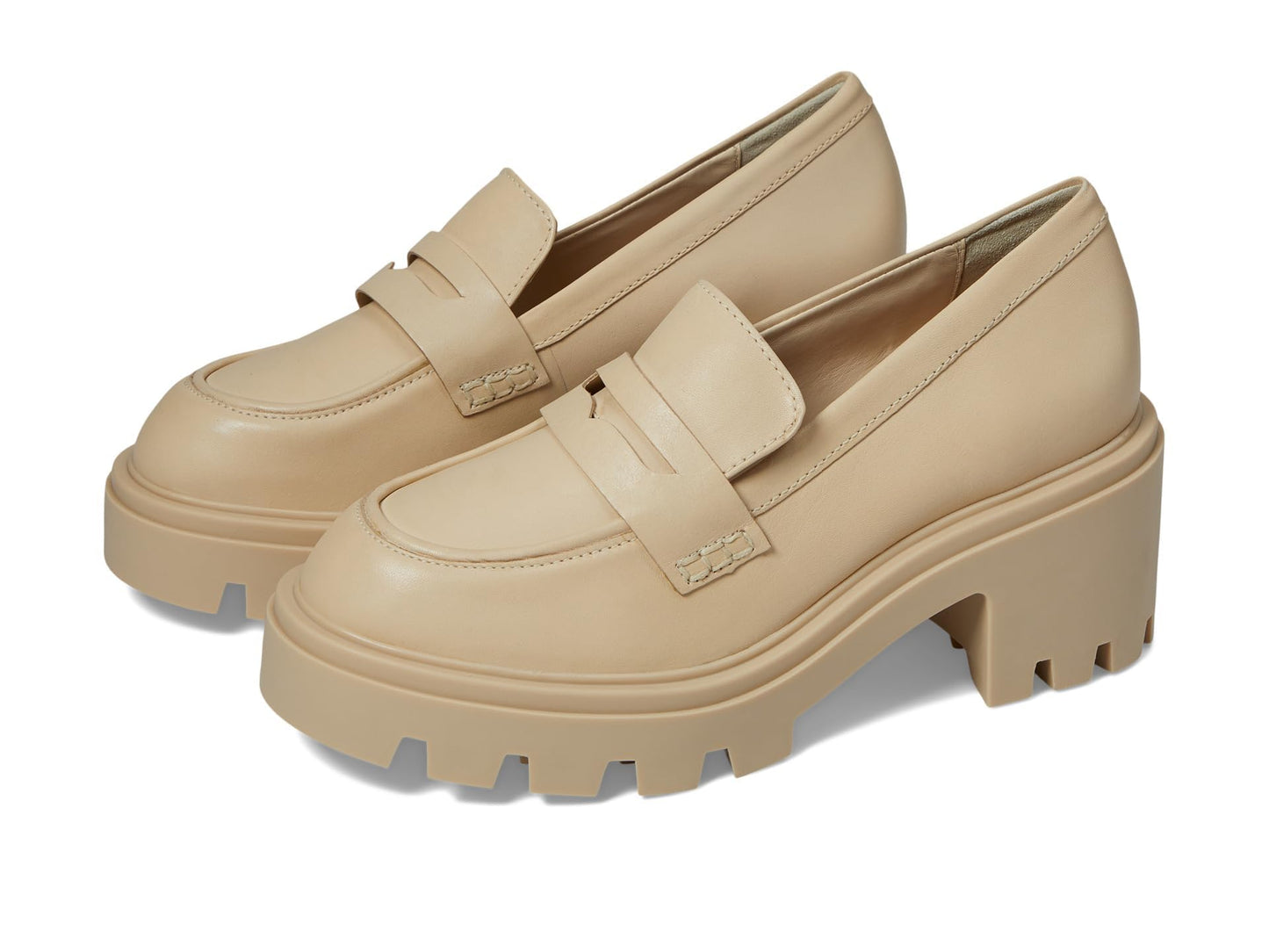 SCHUTZ Women's Viola Tractor Loafer Flat, Eggshell, 6.5