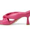 Stuart Weitzman Playa 75 Knot Sandal for Women - Sculptural Heel, Voluminous Knotted Detail, and Lacquered Nappa Leather Footwear Hot Pink 9 M