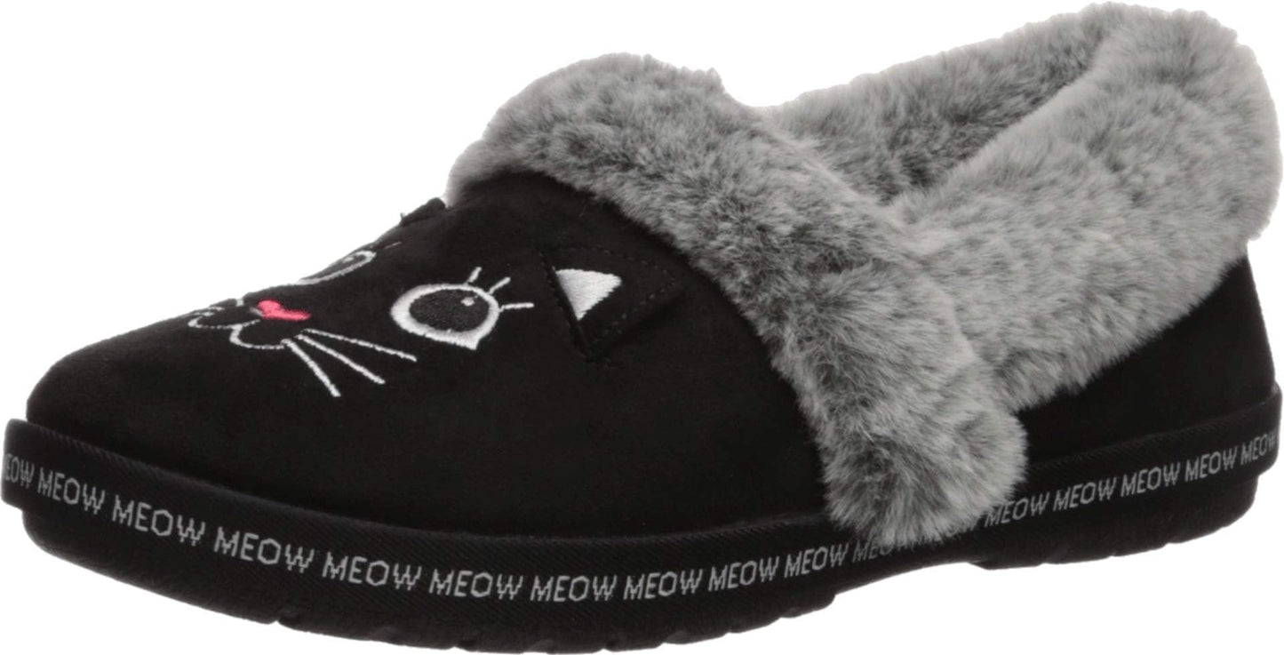 Skechers Women's Too Cozy-Meow Pajamas Slipper, Black, 7