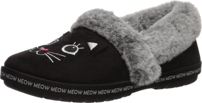 Skechers Women's Too Cozy-Meow Pajamas Slipper, Black, 7